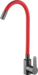 Baterie bucătărie cu pipă flexibilă - 262 oțel inoxidabil Grafit P14A