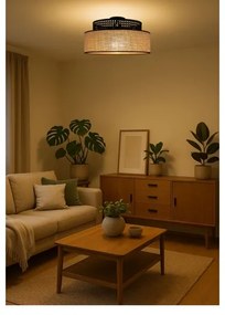 Plafonieră BOHO 1xE27/60W/230V negru/bej