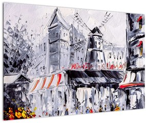 Tablou - Strada din Paris, pictură în ulei (90x60 cm)