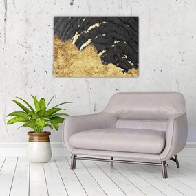 Tablou pe sticlă - Structura de aur N⁰1 (70x50 cm)