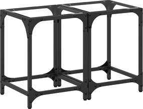 vidaXL Masă cafea blat din sticlă transparentă 2 buc. 30x30x40 cm oțel