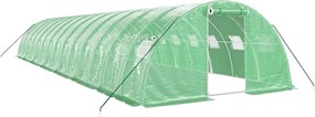 vidaXL Seră cu cadru din oțel, verde, 56 m², 14x4x2 m