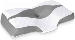 RESIGILAT- CERVI-SAN CERVICAL, pernă cervicală, puncte de eliberare a presiunii cervicale, ameliorează durerile de gât, umeri, design ergonomic, spumă cu memorie, husă detașabilă