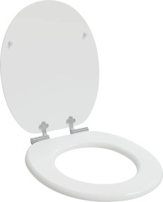 vidaXL Capac de toaletă cu închidere lentă Alb 44 x 38 cm Placă MDF