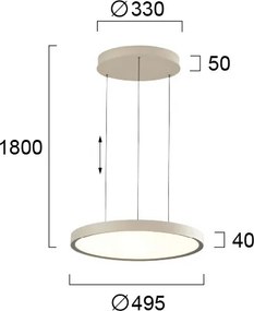 Lustră LED suspendată pe cablu DENVER LED/76W/230V bej