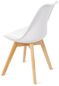 Set 2 scaune cu picioare din lemn de fag Bonami Essentials Retro, alb