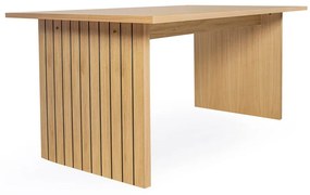 Masă de dining cu blat cu aspect de lemn de stejar 90x160 cm Stripe – Woodman