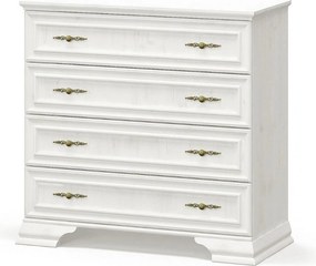 Comoda pin alb anderson IRYS, PAL laminat, cu 4 sertare, 93x39x89 cm