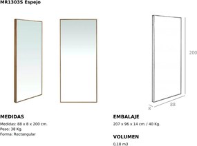 Oglinda decorativa Alline, 88x200cm