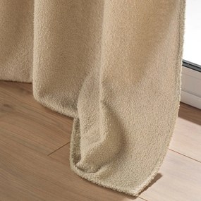 Draperie bej din material bouclé 140x240 cm Wooly – douceur d'intérieur