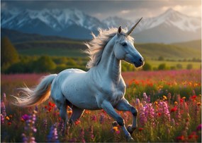 Tablou pe sticlă - Unicorn (70x50 cm)