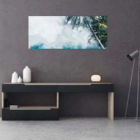 Tablou - Palmier lângă mare (120x50 cm)