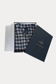 Halat de flanel pentru bărbați PABLO L Albastru închis / Navy