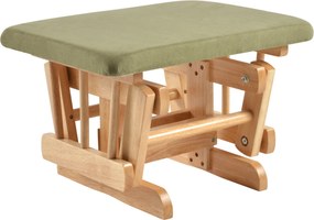 Scaun balansoar cu suport pentru picioare, natural/verde, DALBERT