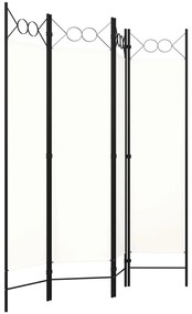 320706 vidaXL Paravan de cameră cu 4 panouri, alb, 160x180cm