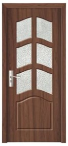 Usa Interior din MDF Novo Doors ND109, Cadru din Lemn Masiv, Geam Sablat, KIT COMPLET, Toc , Manere si balamale incluse (Culoare: Alb, Toc: Fix,