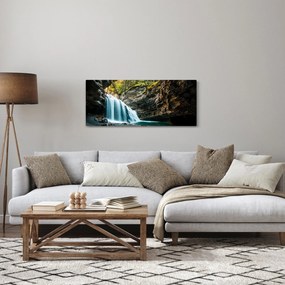 Tablou cu cascada de pădure (120x50 cm)