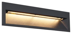 Lampă de perete încastrată modernă neagră 28cm inclusiv LED IP65 - Mert