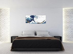 Tablou - Desen japonez, valuri (120x50 cm)