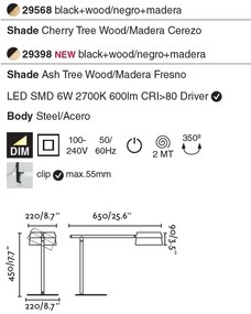 Veioza LED / Lampa de masa dimabila design deosebit LOOP frasin 29398