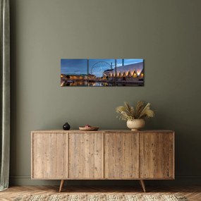 Tablou cu canalul - Göteborg (cu ceas) (90x30 cm)