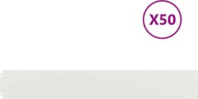 vidaXL Borduri de gazon 50 buc Alb 15x103 cm Oțel laminat la rece