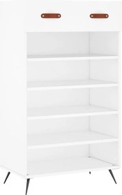 vidaXL Pantofar, alb, 60x35x105 cm, lemn compozit