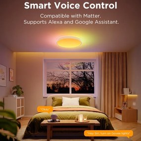 Plafonieră LED RGBIC dimabilă Govee LED/49W/230V 2700-6500K Wi-Fi