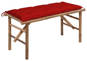 vidaXL Bancă de grădină pliabilă cu pernă, 118 cm, bambus