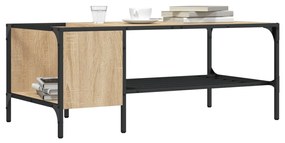 vidaXL Măsuță de cafea cu raft, stejar sonoma, 100x51x40 cm, lemn