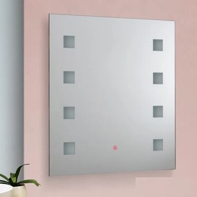 Oglinda baie cu iluminat LED dimabil, protectie IP44 Fame 60x65cm