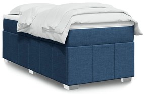 vidaXL Pat box spring cu saltea, albastru, 80x200 cm, textil