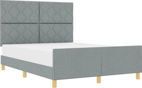 vidaXL Cadru de pat cu headboard Gri deschis 160 x 200 cm țesătură