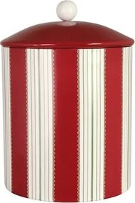 Cutie metalică artizanală lucrată manual, cu model dungi alb-roșu, 14 × 20 cm, „Vidar Noël"