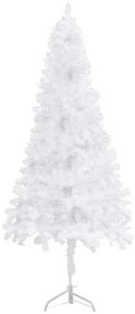 Brad de Craciun artificial de colt cu LED, alb, 150 cm, PVC 1, Alb, 150 cm