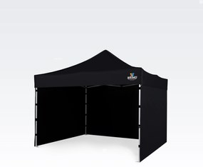 Cort pavilion pliabil 3x3m - cu 3 pereți - Negru
