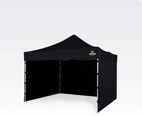 Cort pavilion pliabil 3x3m - cu 3 pereți - Negru