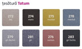 Colţar, material textil gri maroniu TAUPE, model stânga, BRIDGET