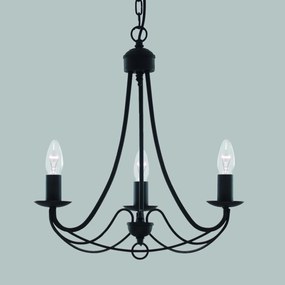 Candelabru traditional stil clasic Maypole negru 3L 6343-3BK SRT