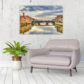 Tablou orașului cu râu (90x60 cm)
