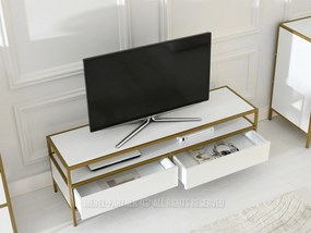 Masă TV Soren Rtv (lemn alb + auriu). 1111726