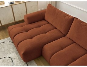 Colțar cărămiziu extensibil/cu spațiu de depozitare (cu colț pe partea stângă/cu șezlong) Fuji – Bobochic Paris