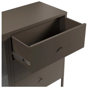 Vitrină gri din metal 140x90x40 cm Layna – Marckeric