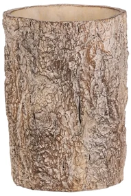 Husă pentru flori imitație de scoarță de copac, 16x 16 x 21 cm, beton, 16 cm