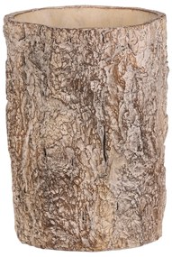 Husă pentru flori imitație de scoarță de copac, 16x 16 x 21 cm, beton, 16 cm