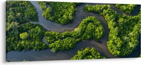 Tablou - Peisaj forestier cu râu (120x50 cm)