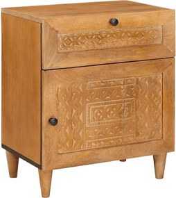 vidaXL Dulap de noapte cu sertar cu ușă Maro deschis 50 x 33 x 60 cm