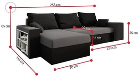 Supermobel Colțar extensibil VEGAS, 253x72x145, rainbow 20/05