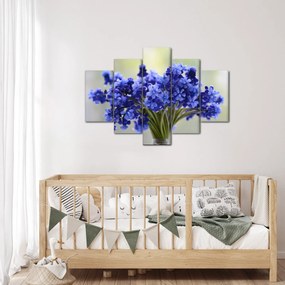Tablou buchet cu flori albastre (150x105 cm)