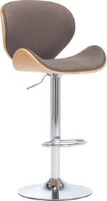 vidaXL Scaun de bar, gri taupe, material textil